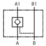 Check valve with NG6 pilot in A